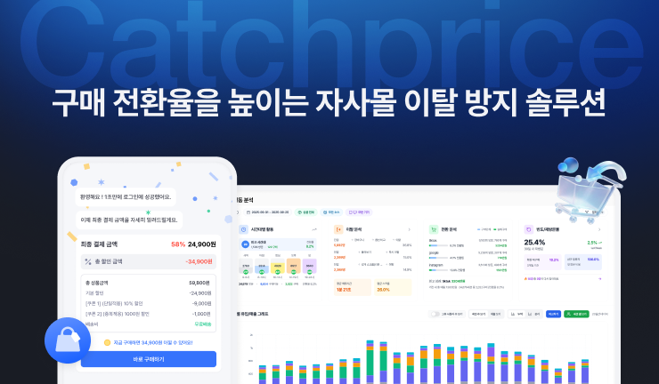 캐치프라이스📈 구매 전환율을 높이는 자사몰 이탈 방지 솔루션