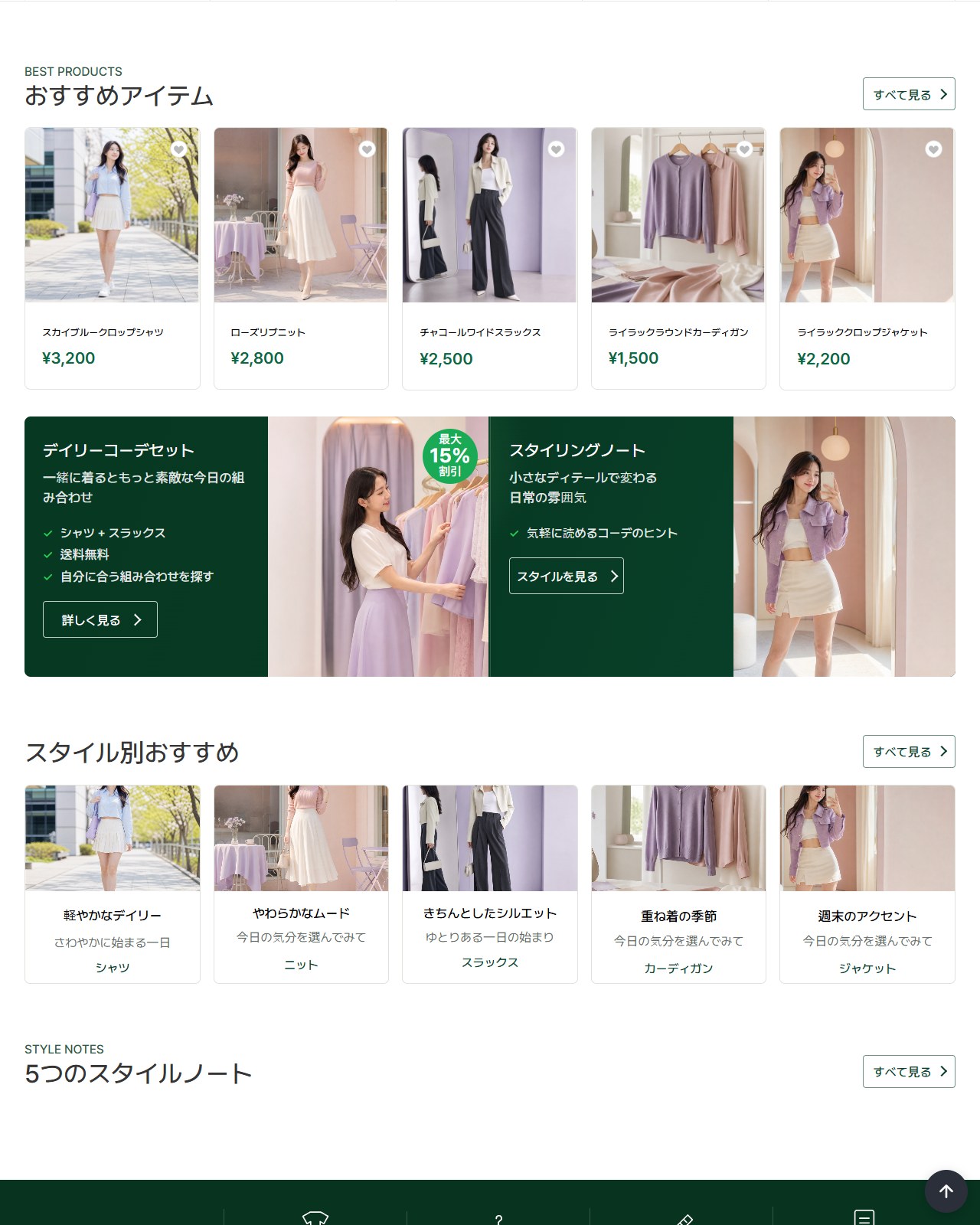 レディースファッション レスポンシブ