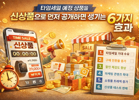 타임세일 예정 상품을 신상품으로 운영하면 생기는 6가지 효과