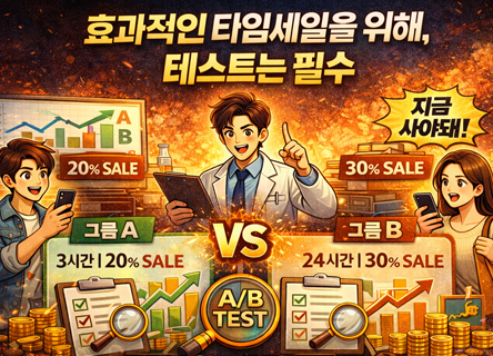 타임세일 A/B 테스트 설계 방법: 감(感)이 아닌 데이터로 매출을 올리는 법