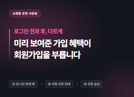 미리 보여준 가입 혜택이 회원가입을 부릅니다